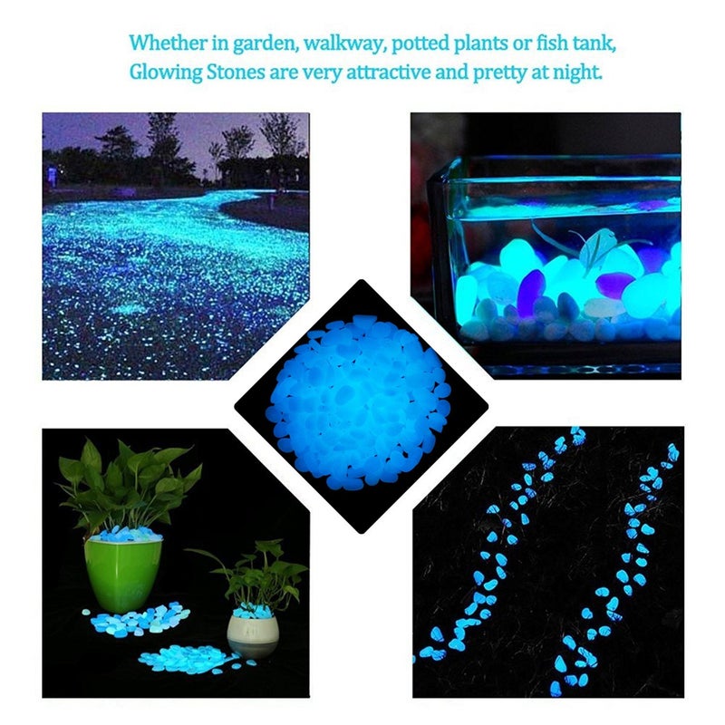 chic style 340Pcs Glow in The Dark Stones Garden Pebbles Rocks Indoor Outdoor Decor Luminous Stone for Walkways Driveway Yard Grass Fish Tank - Image 5